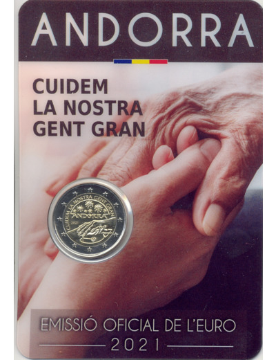 ANDORRE 2021 2 EURO CUIDEM LA NOSTRA GENT GRAN COINCARD BU