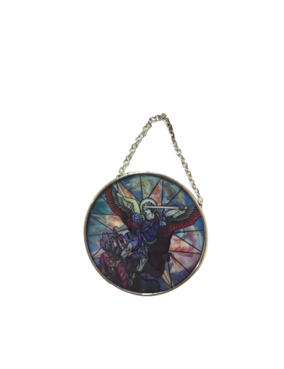 Vitrail Mural en verre D114mm, avec ventouse - ST MICHEL