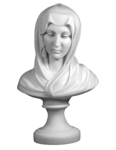 Vierge BUSTE - Statue en albâtre 30cm -Blanc