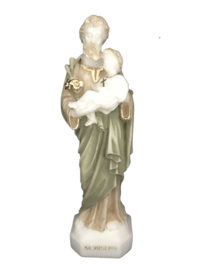 St Joseph- Statue en albâtre 14cm -Couleur