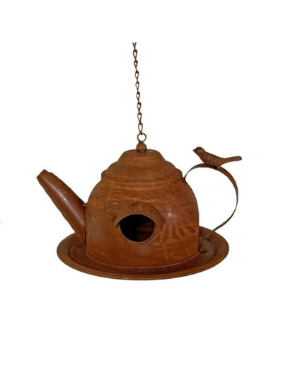 Mangeoire à suspendre théière fer 22x17x26cm