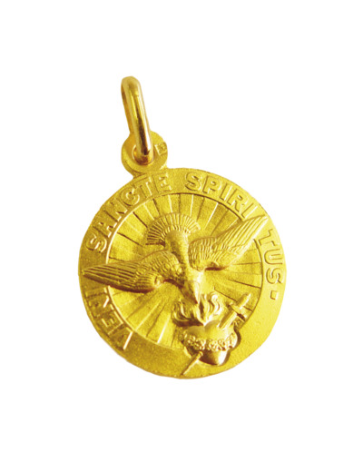 Médaille 18mm en Plaqué Or - ST ESPRIT/TEXTE