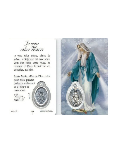 Carte-prière avec insertion VIERGE MIRACULEUSE