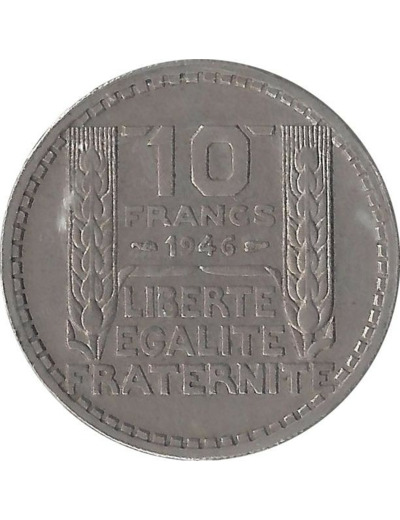 FRANCE 10 FRANCS TURIN 1946 RAMEAUX COURTS TTB