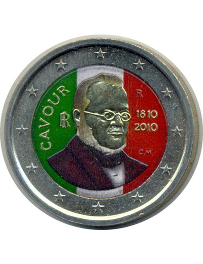 ITALIE 2010 2 EURO COLORISEE CAVOUR SUP