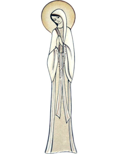 Notre Dame  de Lourdes blanc  22cm - EMAUX DU LIBAN