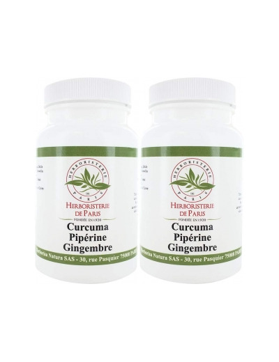 Curcuma Pipérine Gingembre 2 boîtes de 90 gélules 3 mois de cure