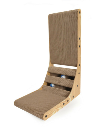 Griffoir en carton avec 2 balles - 46 x 28 x 65 cm