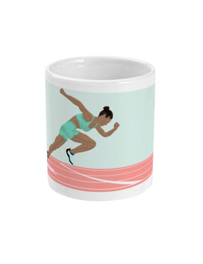 Tasse ou mug athlétisme "Sprint femme" - Personnalisable