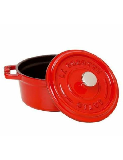 COCOTTE EN FONTE RONDE 28 CM ROUGE