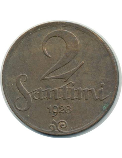 LETTONIE 2 SANTIMI 1928 TTB+ (W2)