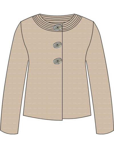 Veste en laine Adrets Réédit en point mousse, à larges boutons