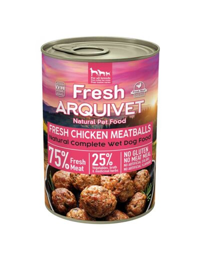 Boulettes de poulet aux carottes et petits pois, pour chien adulte - 400g