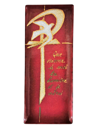Pax et St Esprit rouge 12X5cm - EMAUX DU LIBAN
