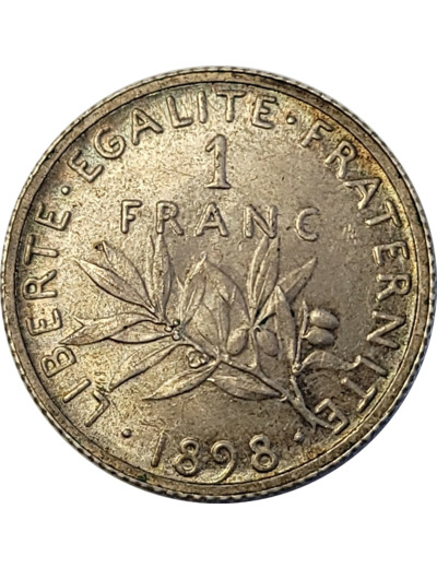 FRANCE 1 FRANC SEMEUSE 1898 SUP (G467)