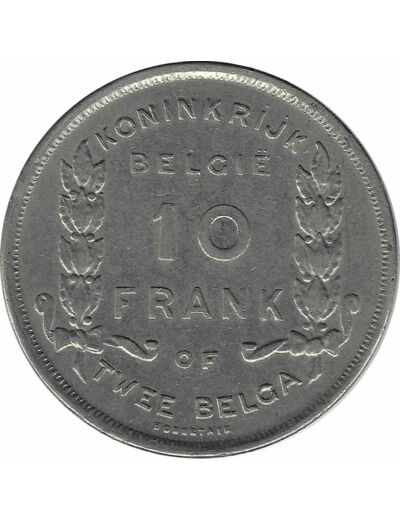 BELGIQUE 10 FRANK / 2 BELGA 1930 FL TTB