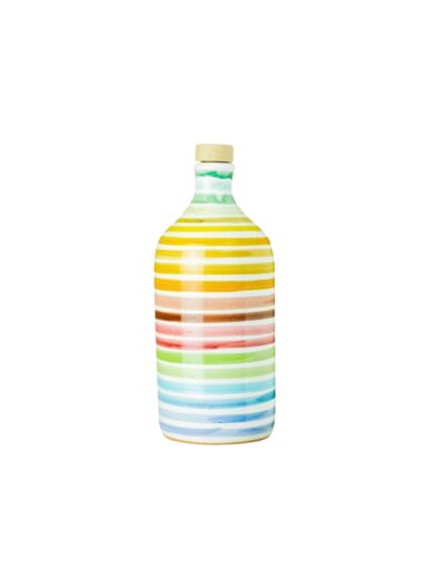 Huile d'olive flacon céramique arc-en-ciel 50cl