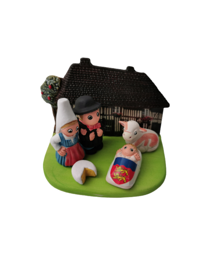 CRECHE en céramique BLOC 8x7cm- NORMANDIE