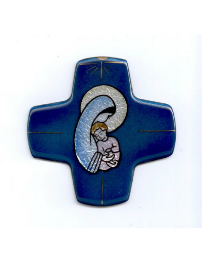 Croix MATERNITE 9,7x9,7cm - EMAUX DU LIBAN