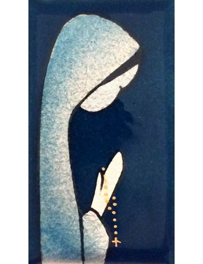 Vierge au Chapelet Fille 7X4cm - EMAUX DU LIBAN