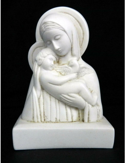 Vierge à l'enfant- BUSTE -résine 9cm- TON IVOIRE