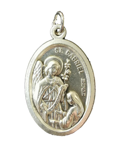 Médaille 22mm Ovale en métal argenté - ST GABRIEL