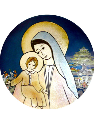 Vierge du cèdre D8,3cm - EMAUX DU LIBAN