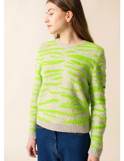 Pull zebré Olten en laine mélangée