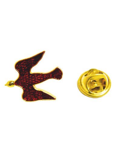 Pin's en Métal doré - Colombe ROUGE