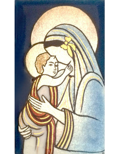 Vierge à la boucle 9,5X5,5cm - EMAUX DU LIBAN