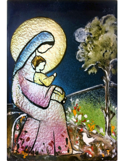 Vierge du Pin 11,6X8,4cm - EMAUX DU LIBAN