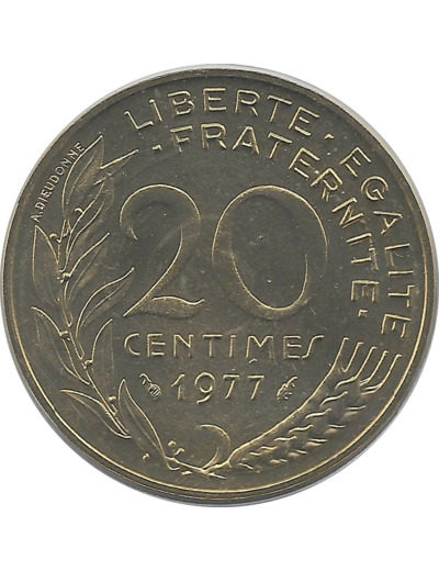 FRANCE 20 CENTIMES LAGRIFFOUL 1977 FDC