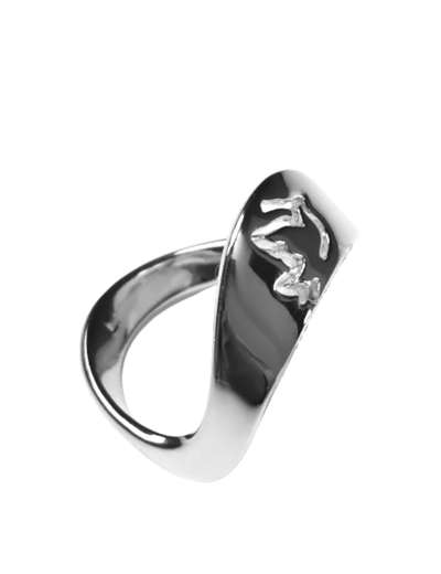 Bague en Argent traité platine taille 54 - COLOMBE AJOUREE