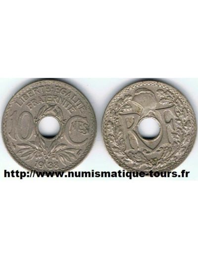 FRANCE 10 CENTIMES LINDAUER .1938. TTB+