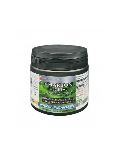 Charbon végétal super activé en poudre-150g-Vecteur santé