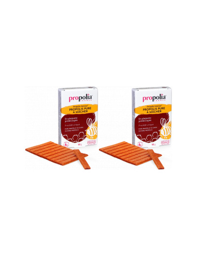 Propolis pure à mâcher Le lot de 2 plaquettes de 10gr