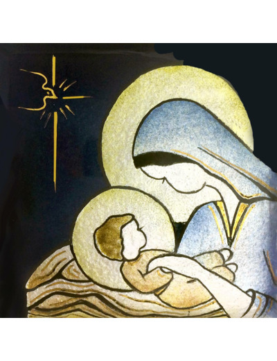 Vierge aux langes 8,1X8,1cm - EMAUX DU LIBAN