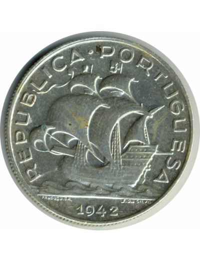 PORTUGAL 5 ESCUDOS 1942 TTB+