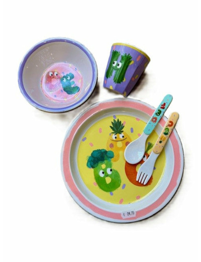 COFFRET REPAS EN MELANIME POUR ENFANT COLLECTION LEGUMES