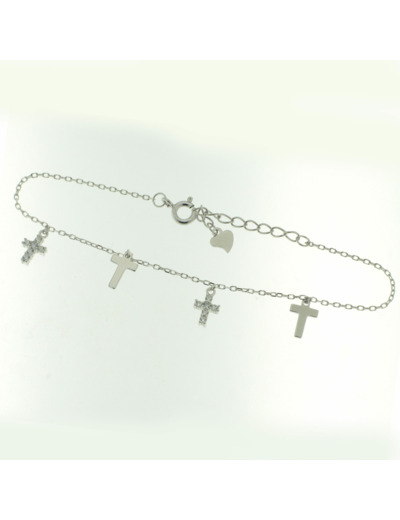Bracelet en Argent 925 avec breloques croix