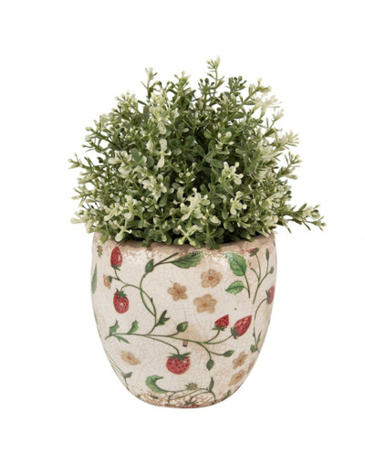 Pot de fleurs Fraise céramique 14x14x14cm