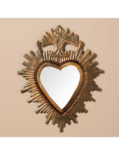Miroir Ex voto strié bronze 31x24x1cm