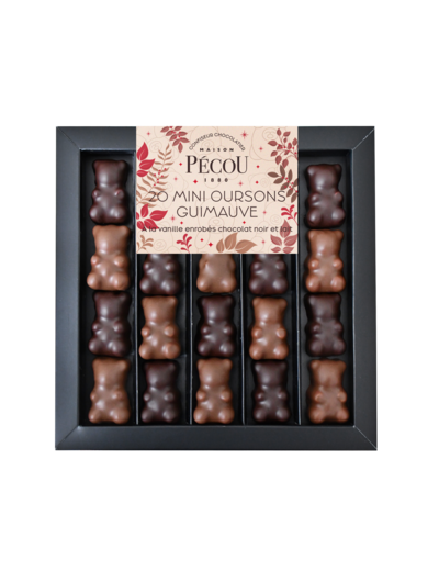 Coffret 20 Mini Oursons Guimauve Lait et Noir