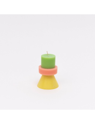 YOD AND CO Bougie Stack Mini C Jaune et vert