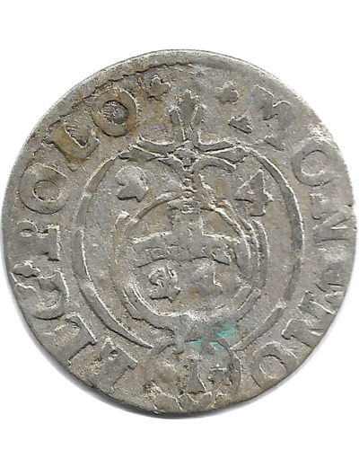 POLOGNE - SIGISMUND III 3 POLKER argent 1624 0gr78 TB+