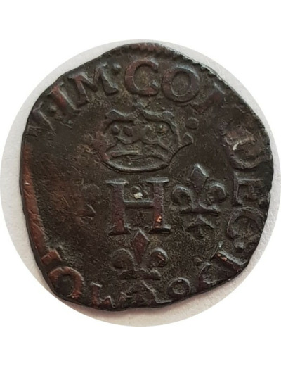 ITALIE PIEMONT COMTE DE DECIANE DESANA DAUPHIN TIZZONE Liard 1584 H couronnée