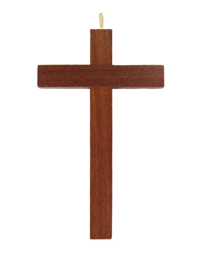 Croix d'Aube 12cm en bois FONCE sans cordon
