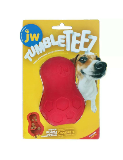 Jouet distributeur friandises JW Tumble Teez pour chien - Taille M Rouge