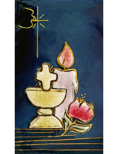 Calice et bougie 9,5X5,5cm - EMAUX DU LIBAN