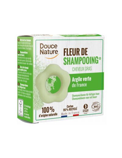 Fleur de Shampooing solide cheveux gras Ortie Karité Argile verte 85g